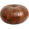 Nordal Rugby Pouf aus Leder 71 cm, Antikbraun