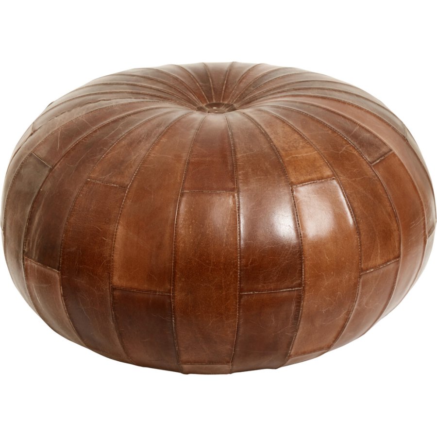 Nordal Rugby Pouf aus Leder 71 cm, Antikbraun