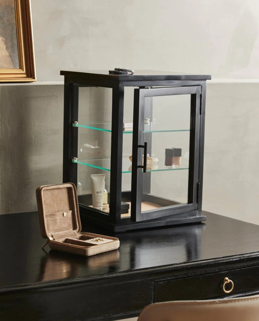 Nordal Arno Glasvitrine 50x37 cm, Schwarz/Natural