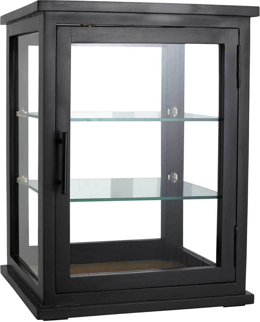 Nordal Arno Glasvitrine 50x37 cm, Schwarz/Natural