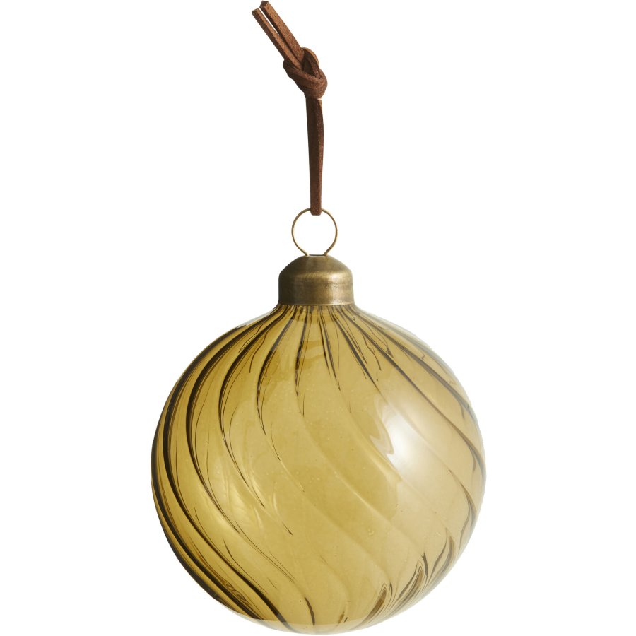 Nordal Glassy Julekugle 8 cm, Mrk Oliven