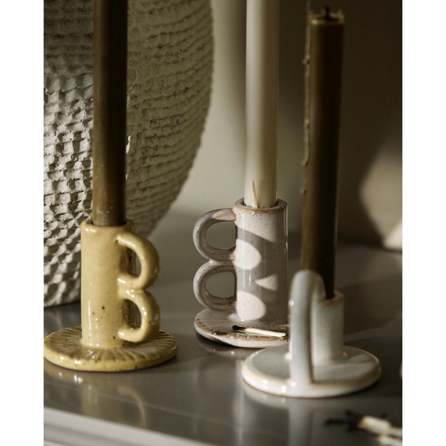 Nordal Gavdos Lysestage H9 cm, Beige