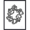 Nordal Wreath Illustration m. Rahmen 40x30 cm, Schwarz/Wei