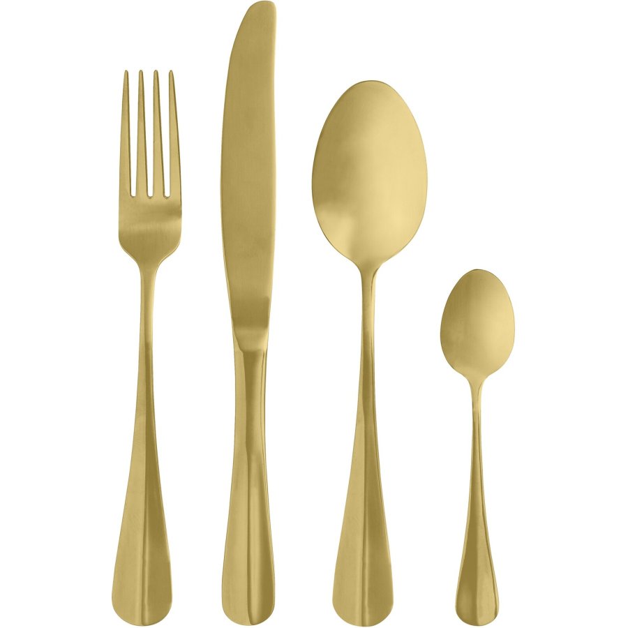 Nordal Besteck-Set 4 Teile, Gold matt