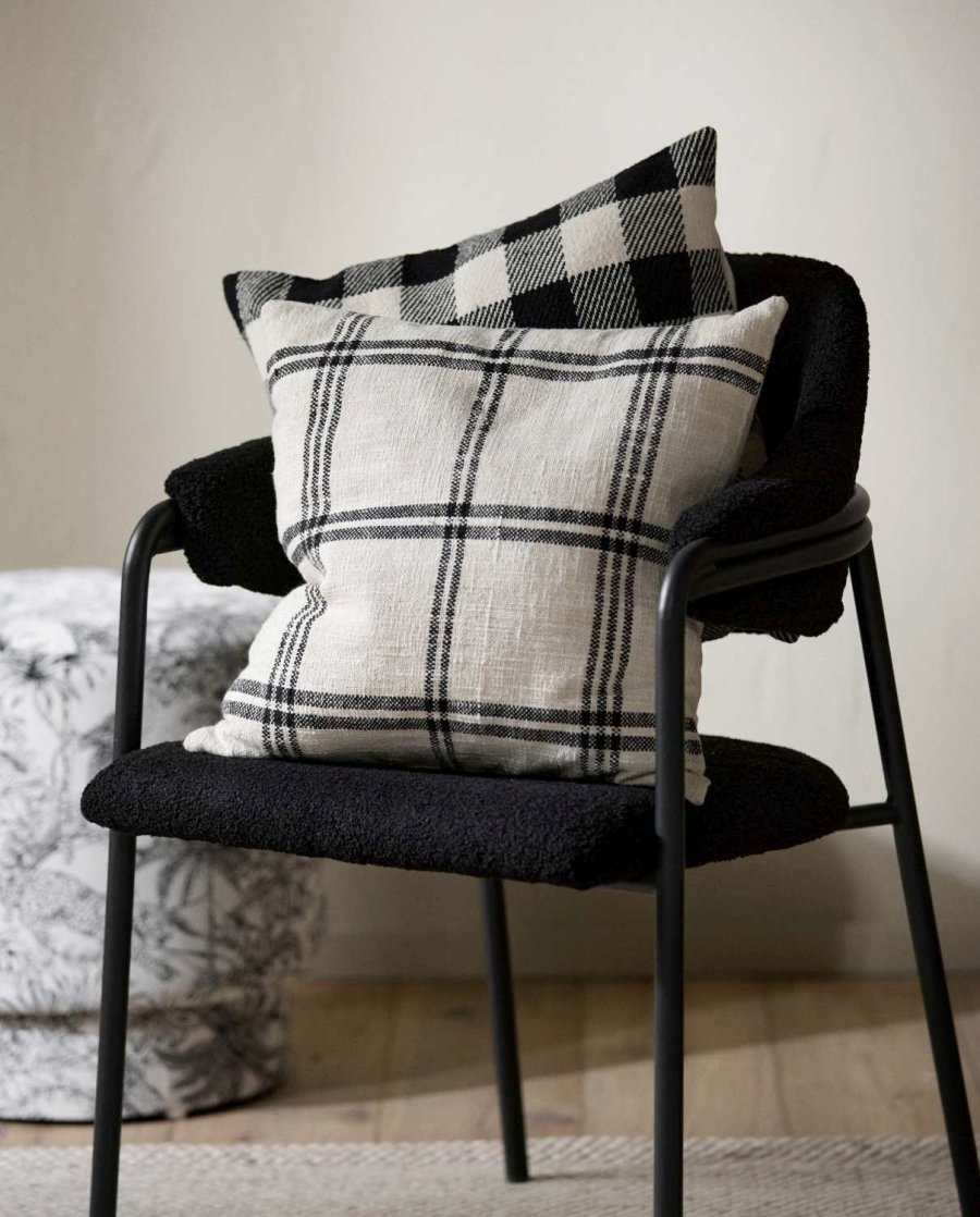 Nordal Elva Kissenbezug 43x43 cm, Ivory/Sort