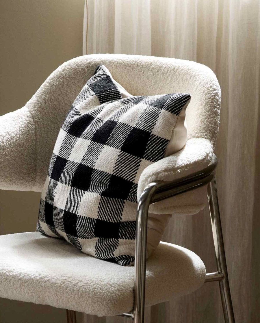 Nordal Arvo Kissenbezug 43x43 cm, Ivory/Sort