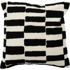 Nordal Furud Kissenbezug 48x48 cm, Cremewei/Schwarz