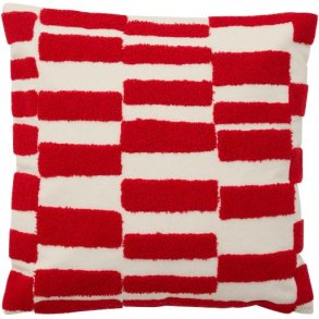 Nordal Furud Kissenbezug 48x48 cm, Cremewei/Rot