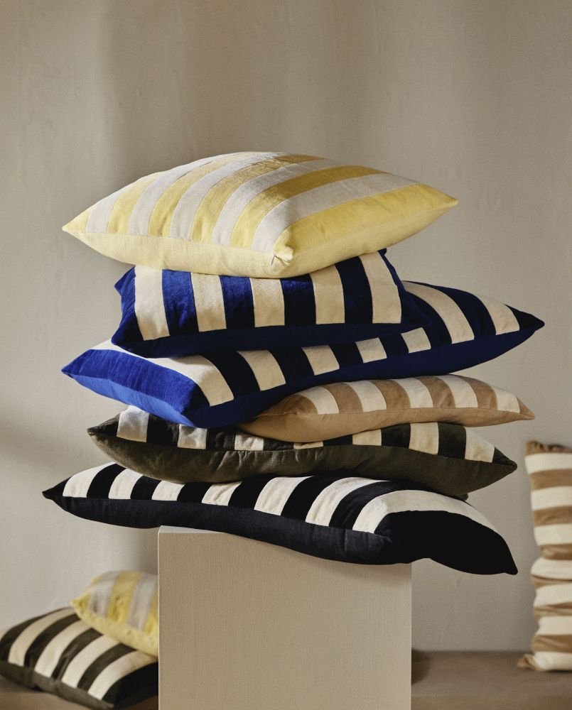 Nordal Alhena Kissenbezug 48×48cm, Elfenbein/Blau