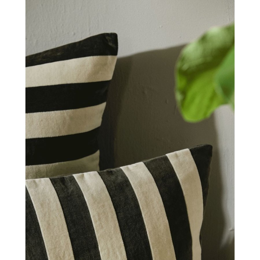 Nordal Alhena Kissenbezug 48×68cm, Elfenbein/Grün