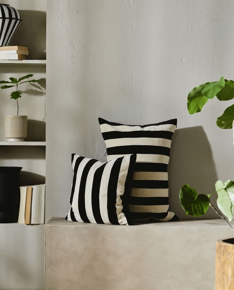 Nordal Alhena Kissenbezug 48×68cm, Ivory/Sort