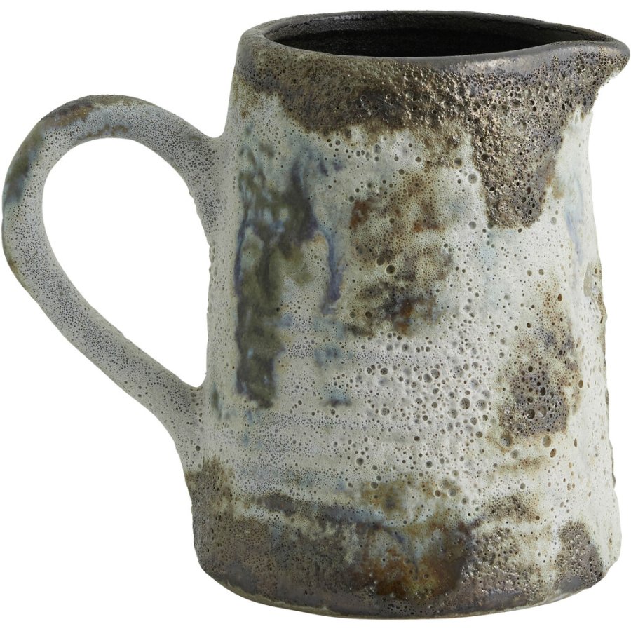Nordal Henry Deko-Kanne H18 cm, Braun/Wei/Grn