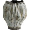 Nordal Henry Vase H25,5 cm, Braun/Wei/Grn