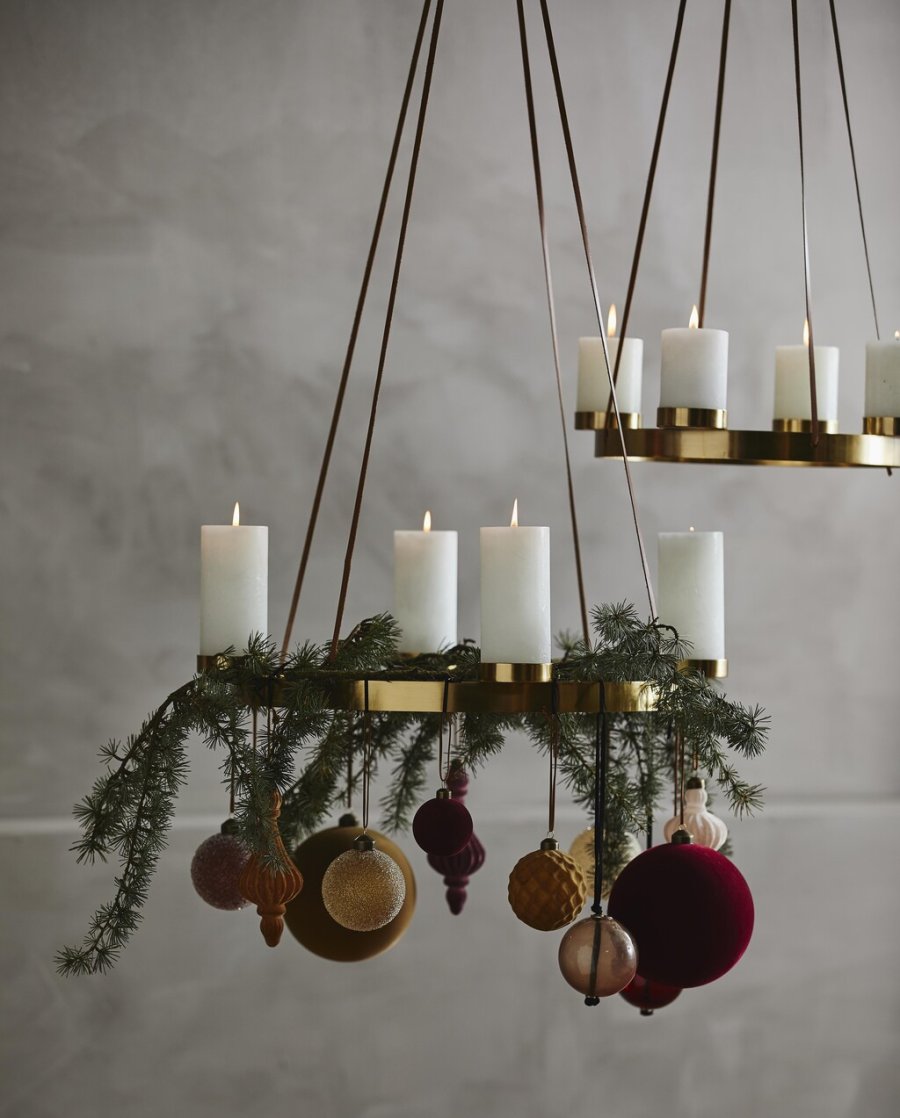Nordal Arona Kerzenhalter/Adventskranz 56 cm, Gold