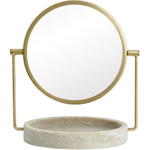 Nordal Haja Bordspejl H28,5 cm, Brun marmor/Guld