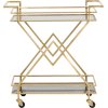 Nordal Trolley Rullebord H80 cm, Guld/Sort Glas