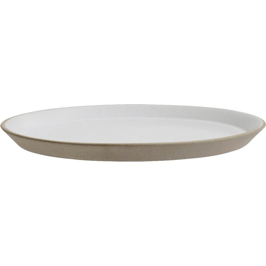 Nordal Stoneware Teller 22 cm, Beige/Wei