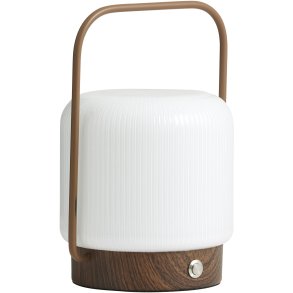 Nordal Troy Trdls Bordlampe H22 cm, Hvid/Brun