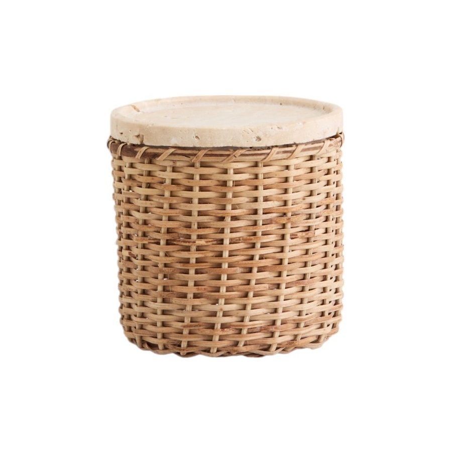 Nordal ARICA Korb mit Deckel 11 cm, Rattan