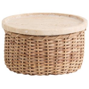 Nordal ARICA Korb mit Deckel 15 cm, Rattan