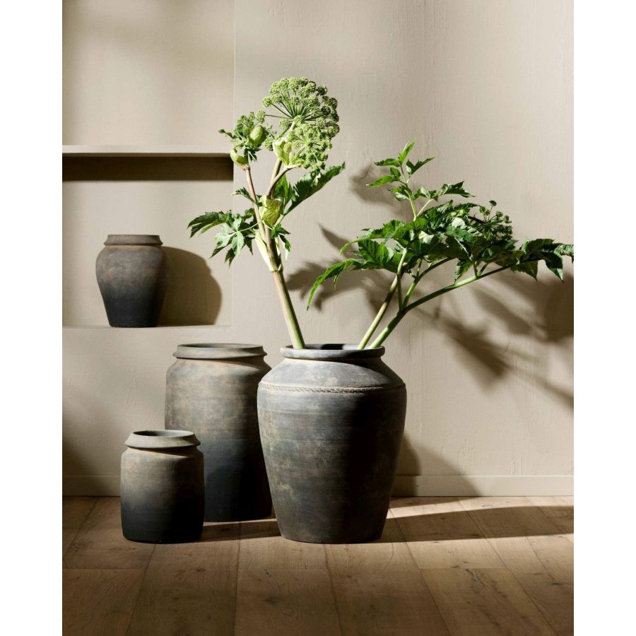Nordal Miren Kr&auml;utertopf H25 cm, Schwarz/Braun