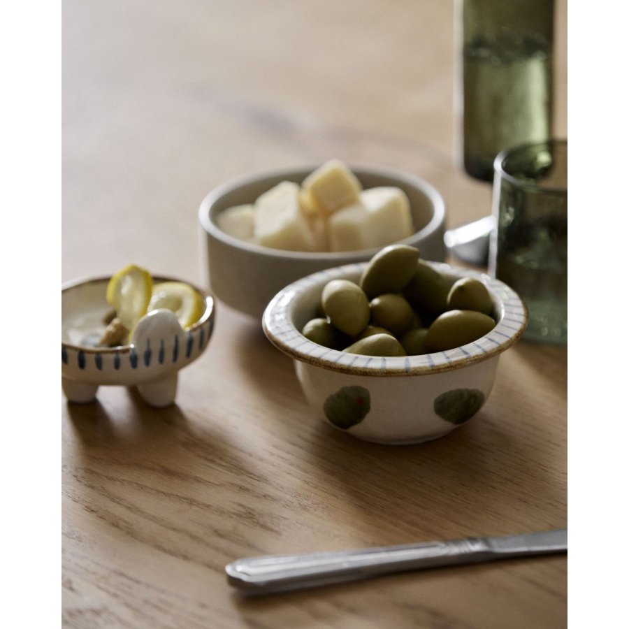 Nordal Atelier Forma Olea Sk�l �12,5 cm, Hvid/Bl�/Gr�n