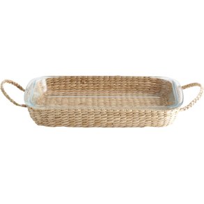 Nordal Mace Ovnfast Fad 39,5 cm, Glas/Rattan