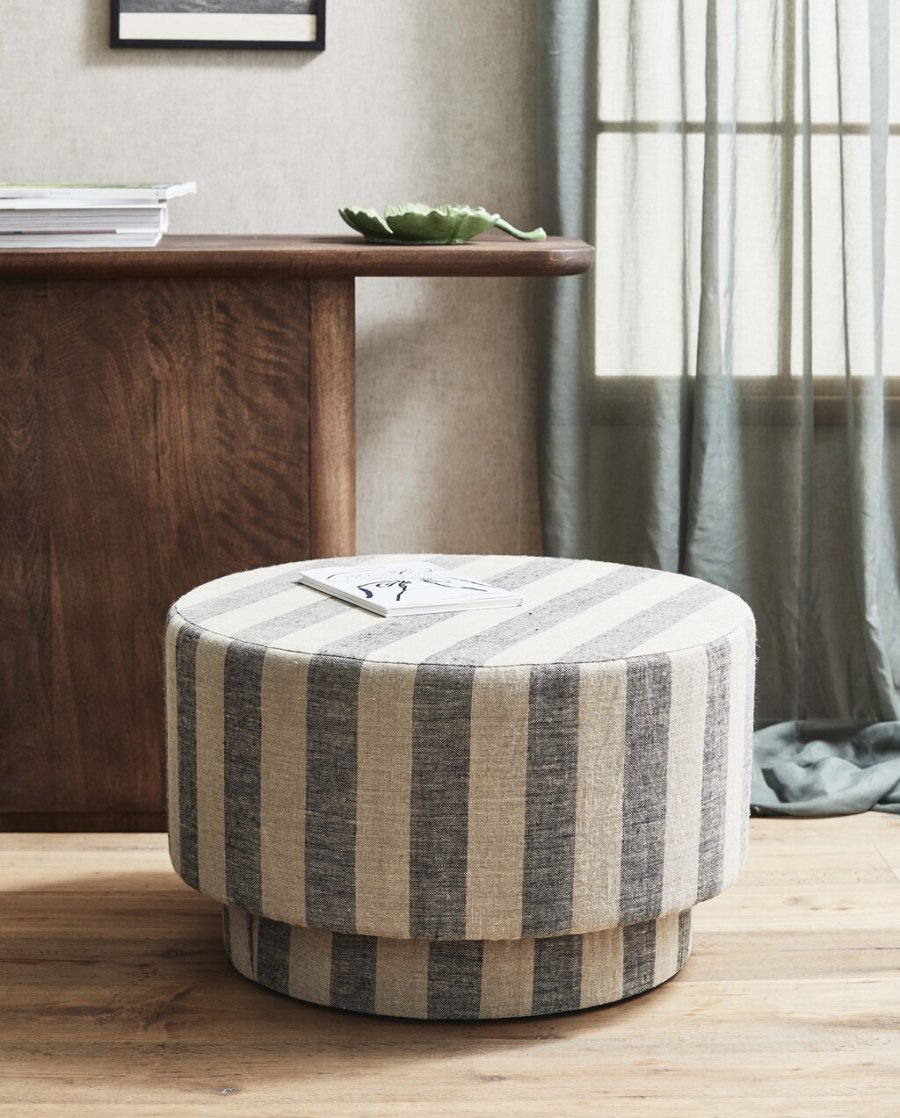 Nordal Ladoga Pouf 68 cm, Beige/Grau