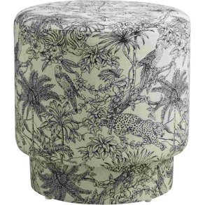 Nordal Lotora Puf �45 cm, Hvid/Sort