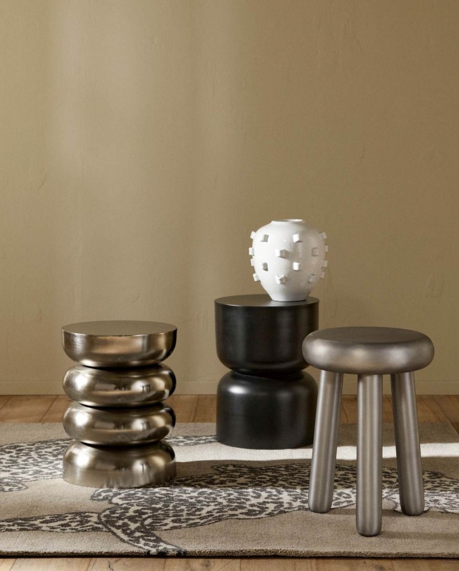 Nordal Jubba Beistelltisch H47 cm, Nickel-Finish