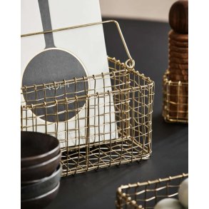 Nordal Naviti Opbevaringskurv 25 cm, Guld