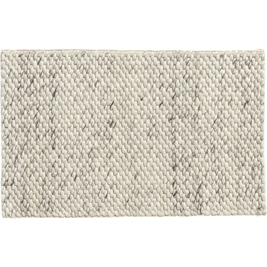 Nordal Lara Handgewebter Wollteppich 60x90 cm, Elfenbein/Grau