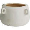 Nordal Karlo Blumentopf H15 cm, Wei/Beige