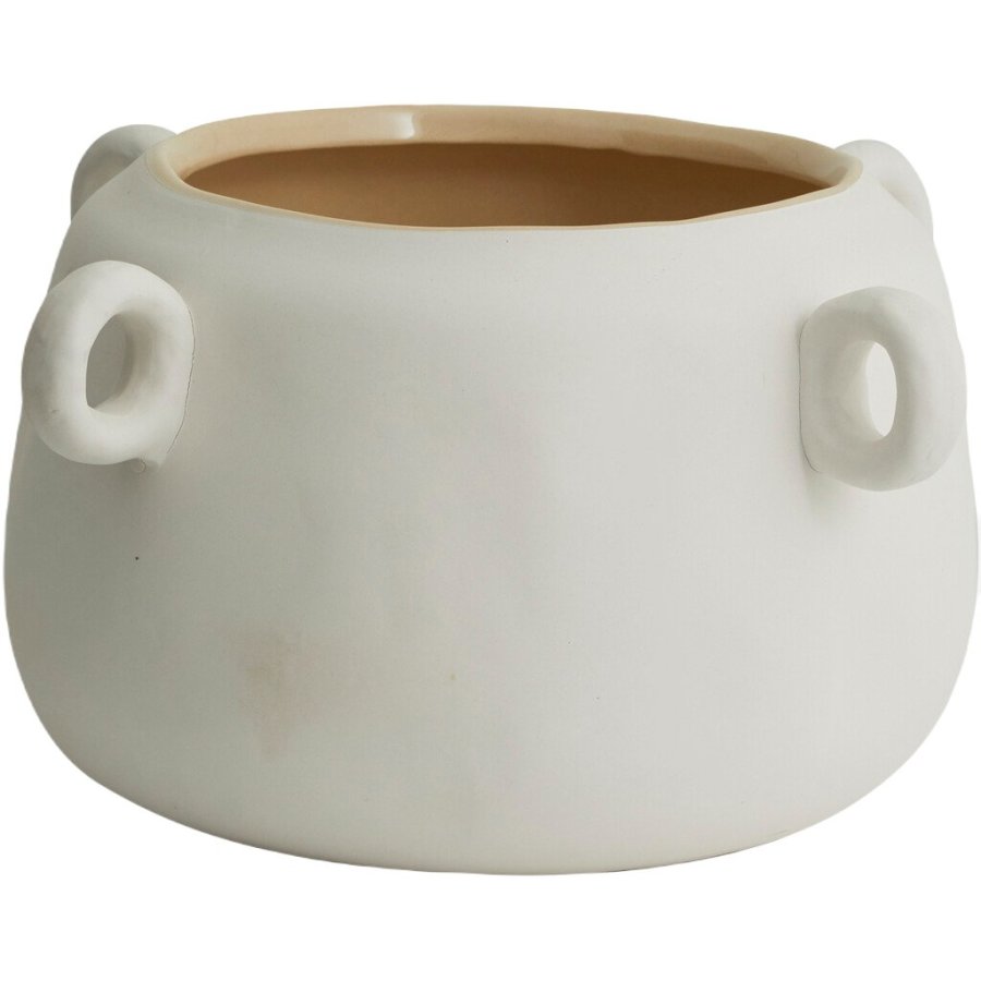 Nordal Karlo Blumentopf H15 cm, Wei/Beige