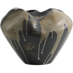 Nordal Ashar Vase H22 cm, Sort/Sand