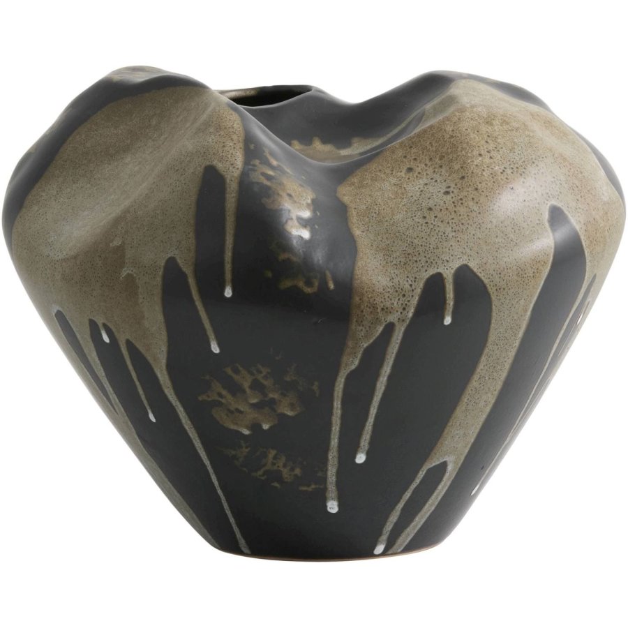 Nordal Ashar Vase H22 cm, Sort/Sand