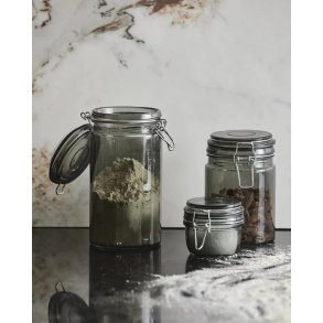 Nordal Pear Opbevaringsglas 950 ml, Røgfarvet