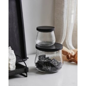Nordal Plumsi Opbevaringsglas H14 cm, Glas/Bambus