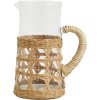 Nordal Weva Kanne 2 L, Glas/Rattan