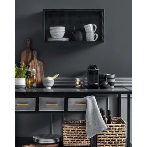 Nordal Viskestykke 2 stk. 70x50 cm, Hvid/Sort