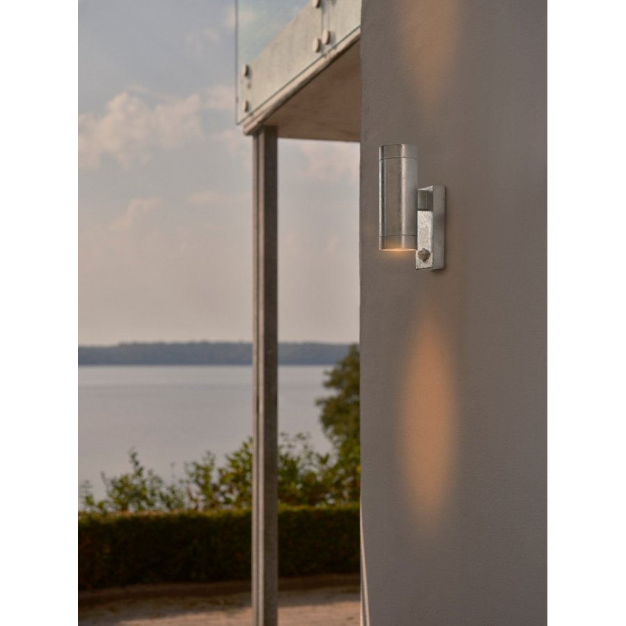 Nordlux Tin Væglampe m. Sensor 12,2 cm, Galvaniseret Stål