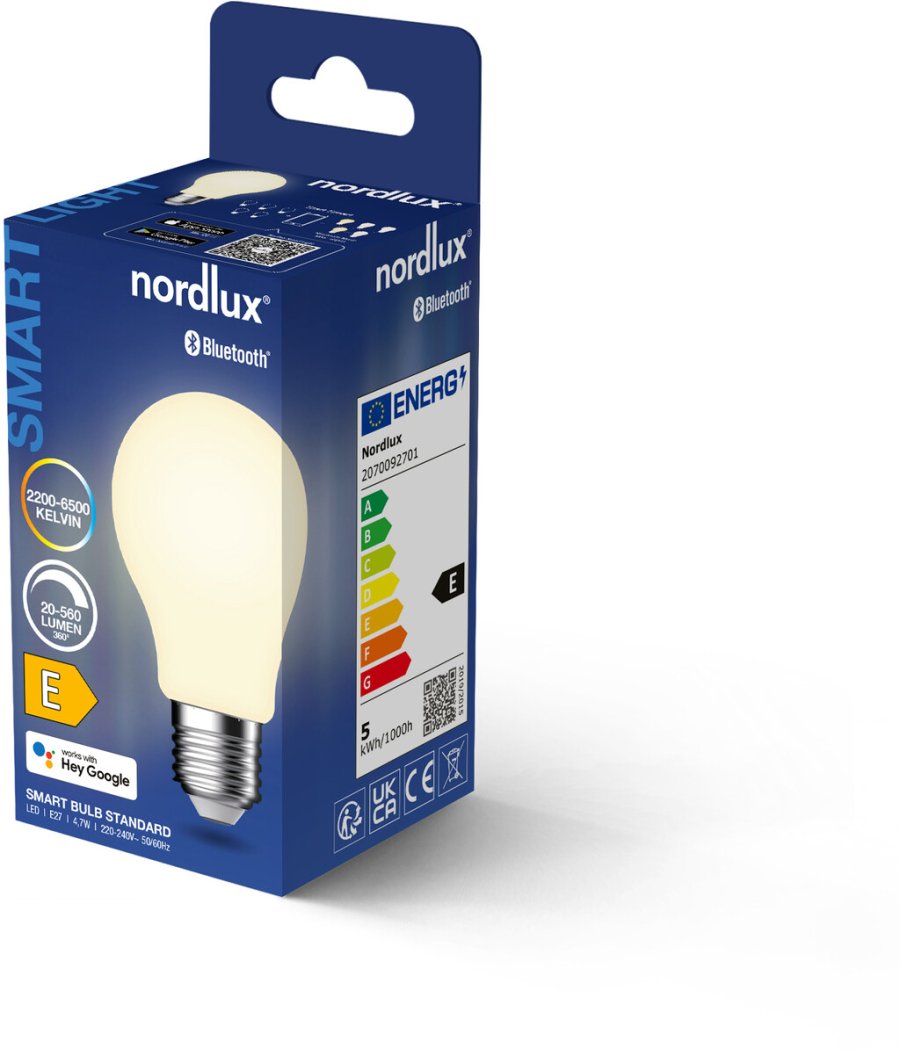 Nordlux Smart Glhbirne A60 E27 4,7W Dimmbar, Opalwei