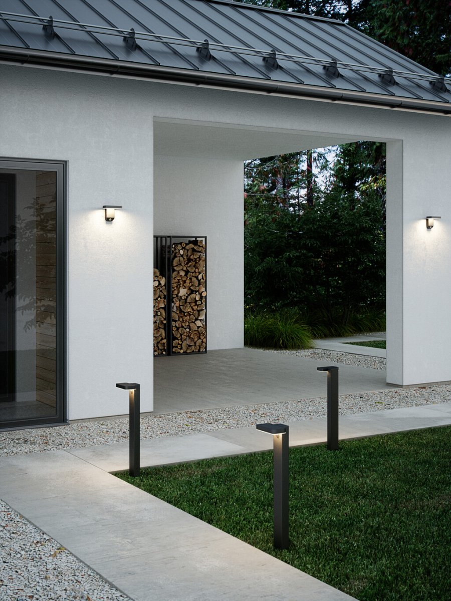 Nordlux Rica Square Solarleuchte mit Sensor LED H60 cm, Schwarz