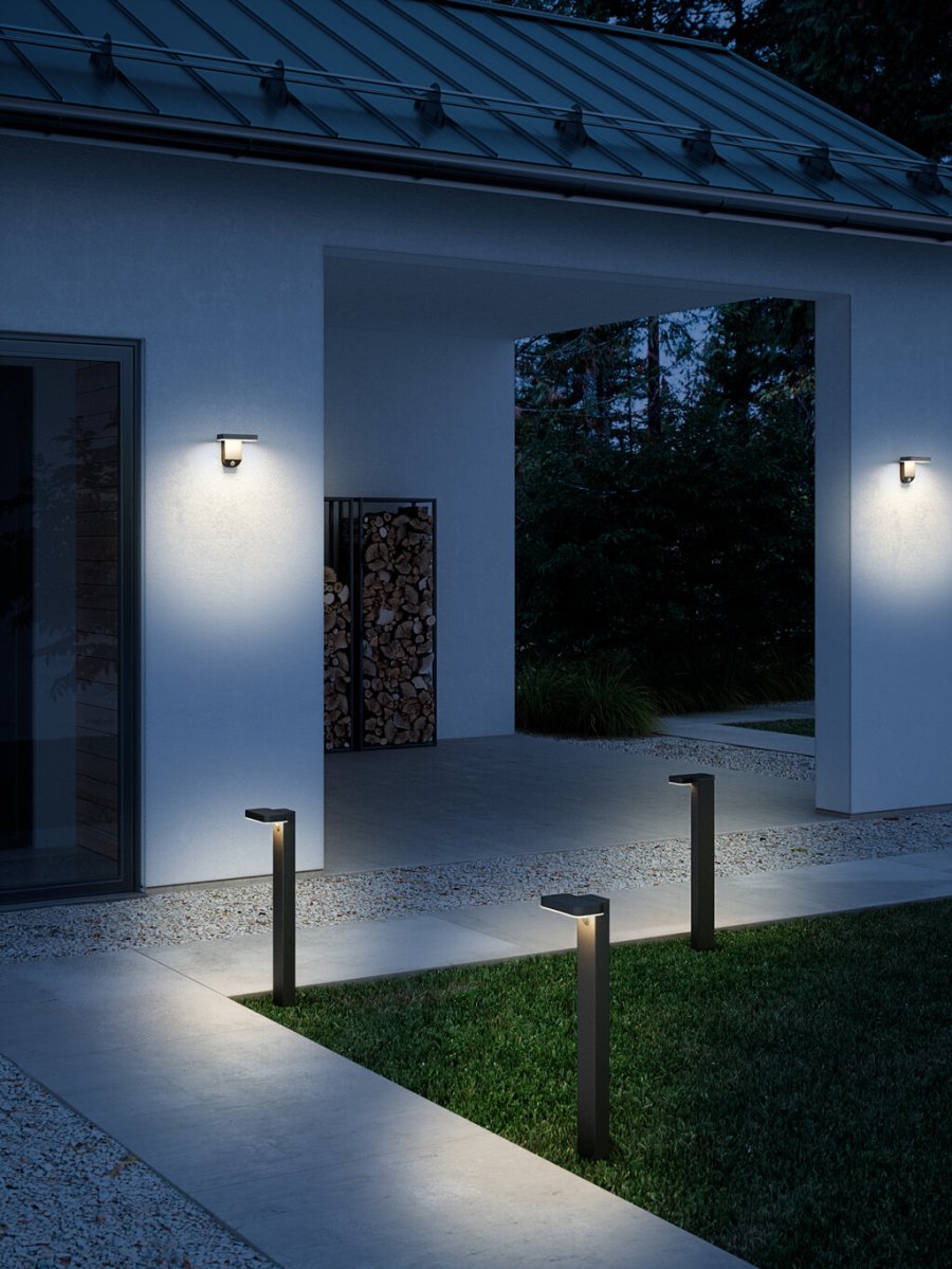 Nordlux Rica Square Solarleuchte mit Sensor LED H60 cm, Schwarz