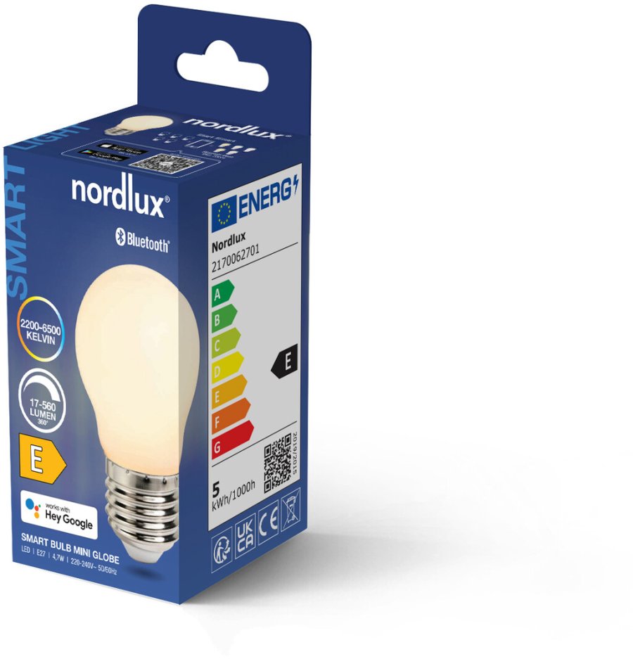 Nordlux Smart Glhbirne E27 G45 4,7W/560lm Dimmbar, Opalwei