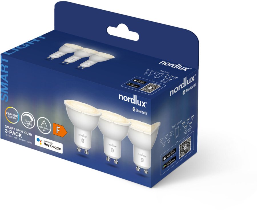 Nordlux Smart Glhbirne 3er Set GU10 4,8W Dimmbar, Klar