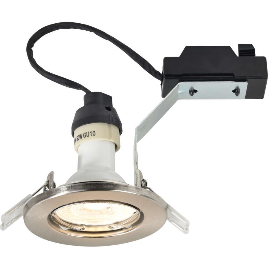 Nordlux Canis Indbygningsspot LED 3 stk. 8,5 cm, Brstet Nikkel