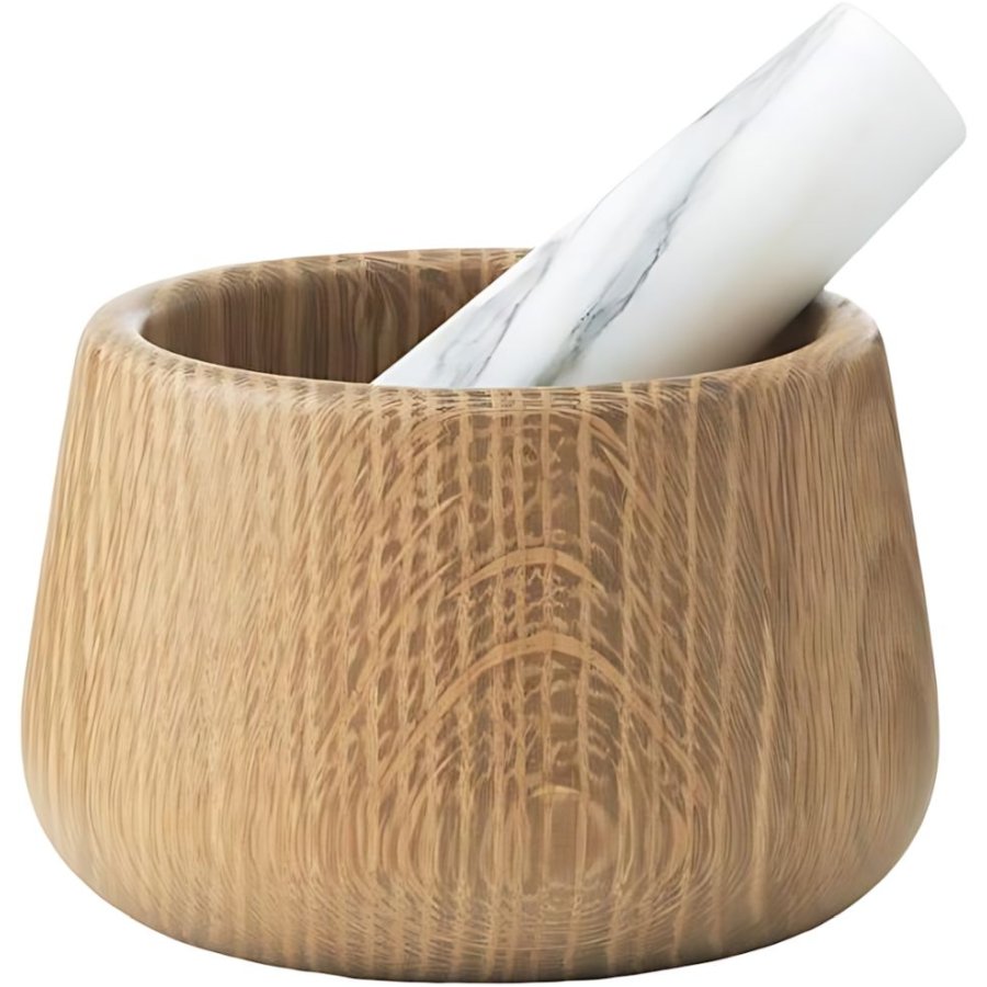 Normann Copenhagen Craft Morter m. St�der �13 cm, Hvid/Eg