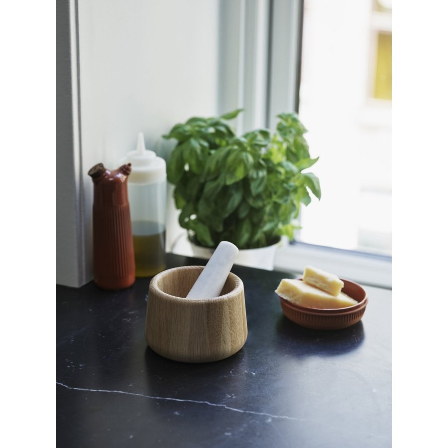 Normann Copenhagen Craft Morter m. St�der �13 cm, Hvid/Eg