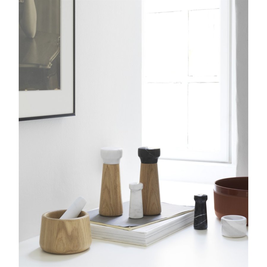 Normann Copenhagen Craft Morter m. St�der �13 cm, Hvid/Eg